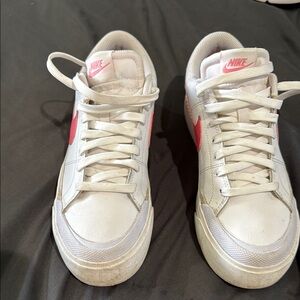 Nike White and Pink Sneakers